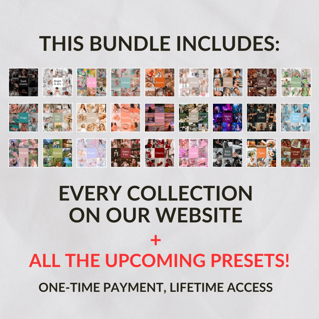 Get Lifetime Access to Presets Photography edital